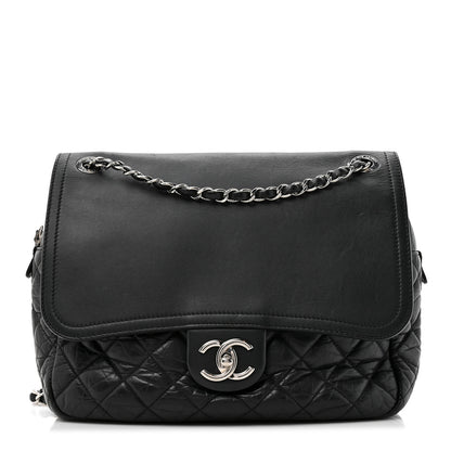 Chanel Aged Calfskin Quilted Easy Zip Flap Bag Black 1 of 14