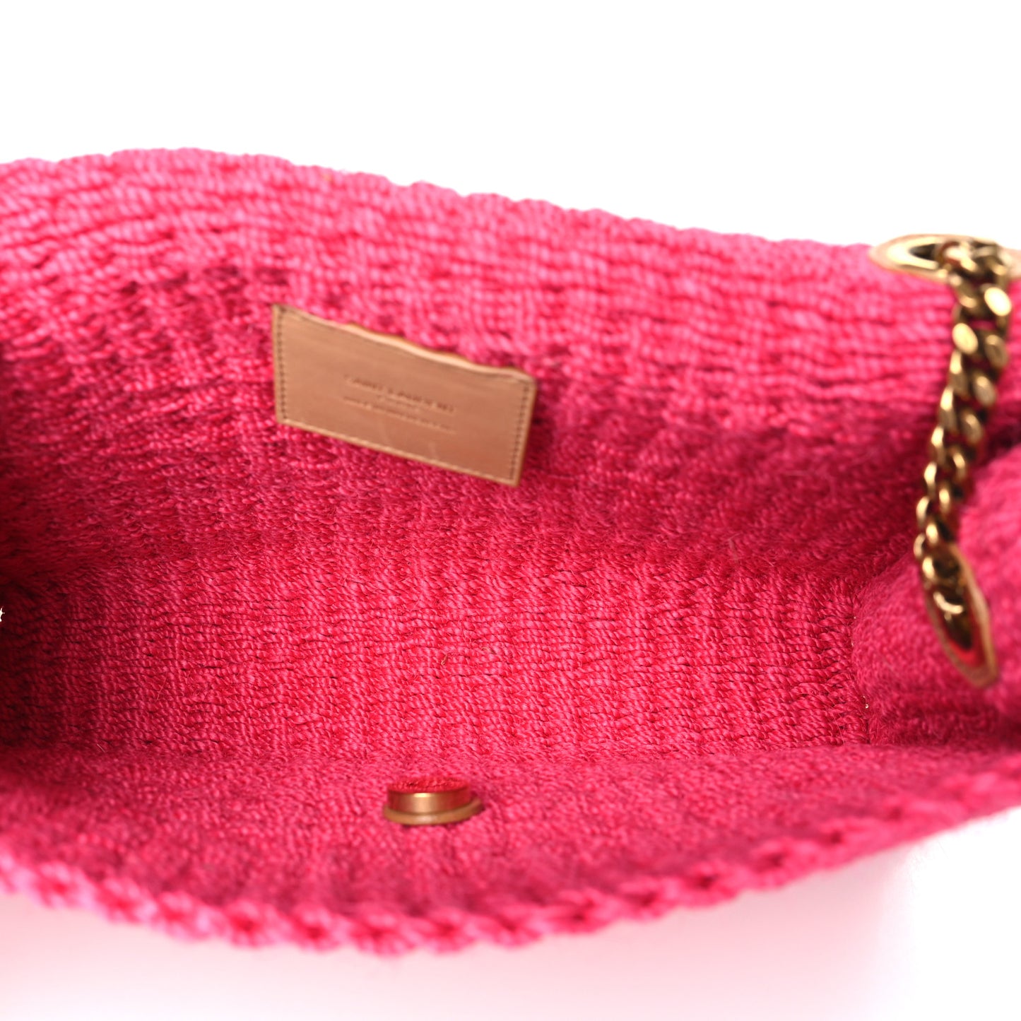 Raffia Medium Monogram Kate Satchel Pink