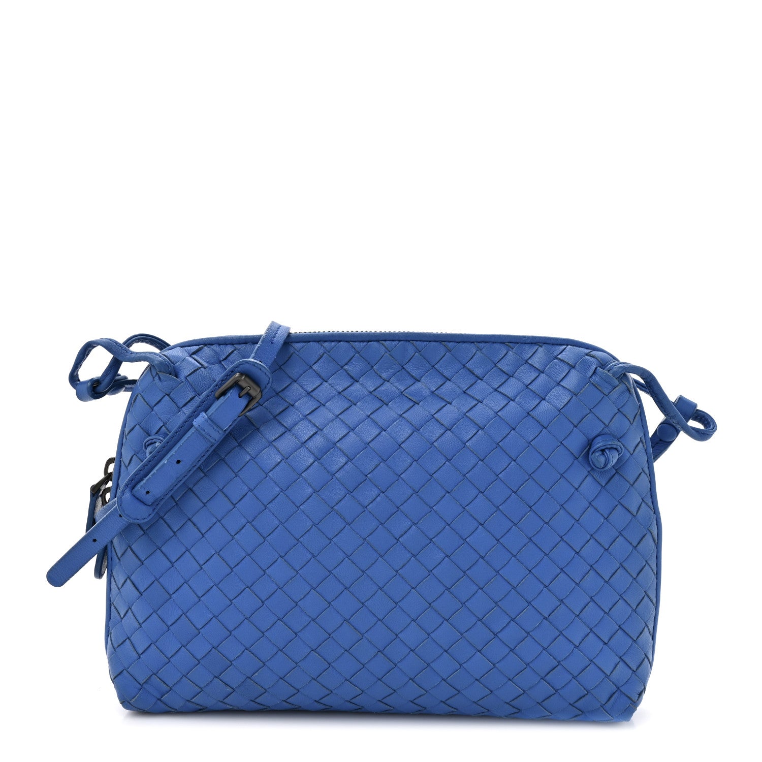 Bottega Veneta Nappa Intrecciato Double Compartment Crossbody Bag Atlantic Blue 1 of 10