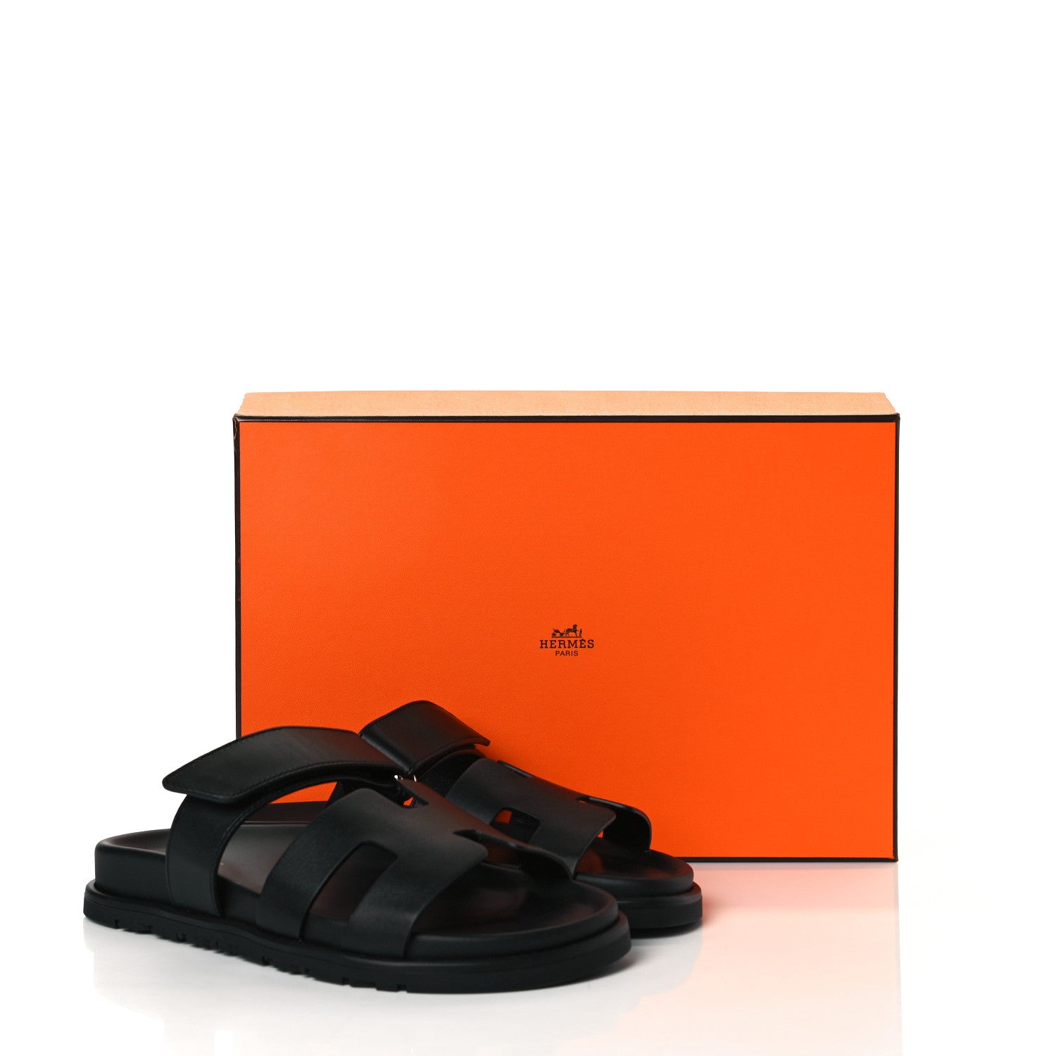 Hermes Calfskin Womens Chypre Sandals 36 Black 9 of 9