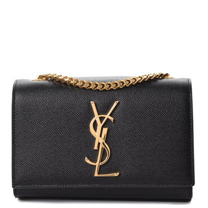 Saint Laurent Grain De Poudre Small Monogram Kate Satchel Black 1 of 7