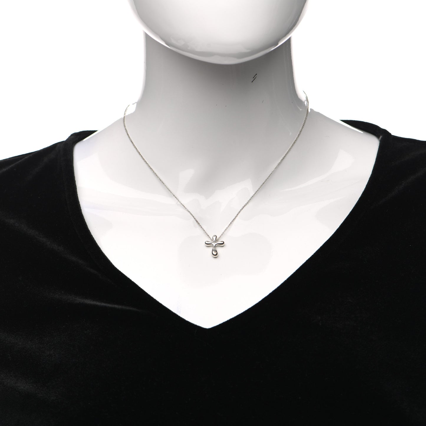Sterling Silver 16mm Elsa Peretti Cross Pendant Necklace