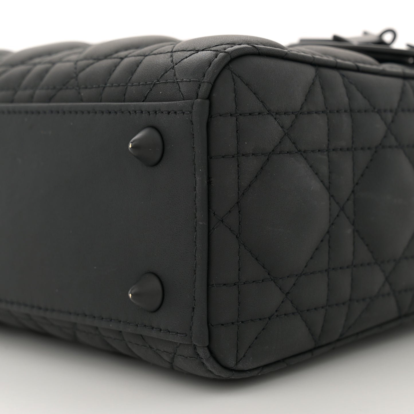 Ultra Matte Calfskin Cannage Small Lady Dior Black