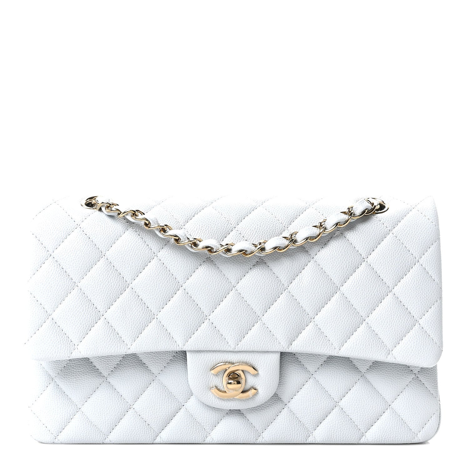Chanel Caviar Quilted Medium Double Flap Light Blue 1 of 10