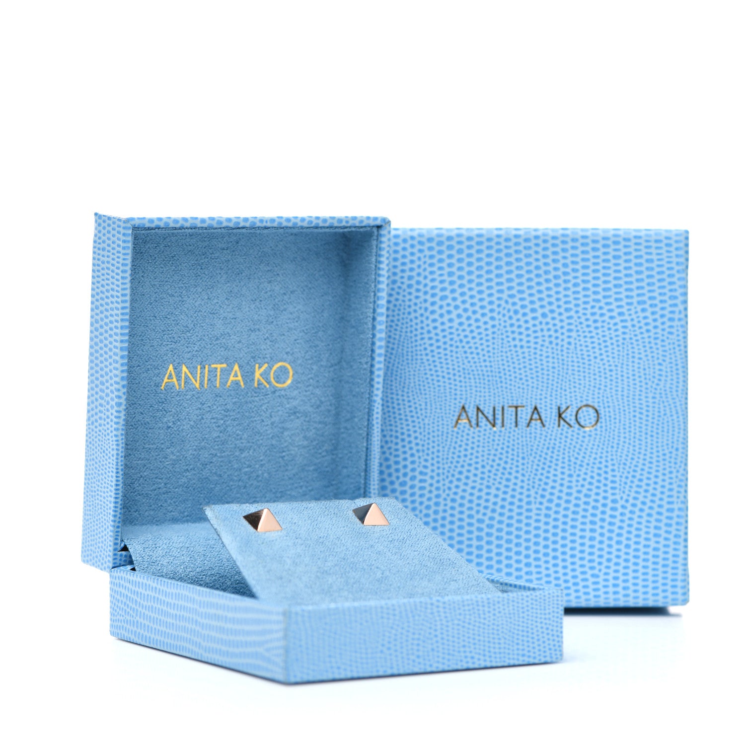 Anita Ko 14K Rose Gold Pyramid Stud Earrings 5 of 5
