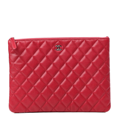 Chanel Caviar Quilted Medium Cosmetic Case Dark Pink 1 of 7