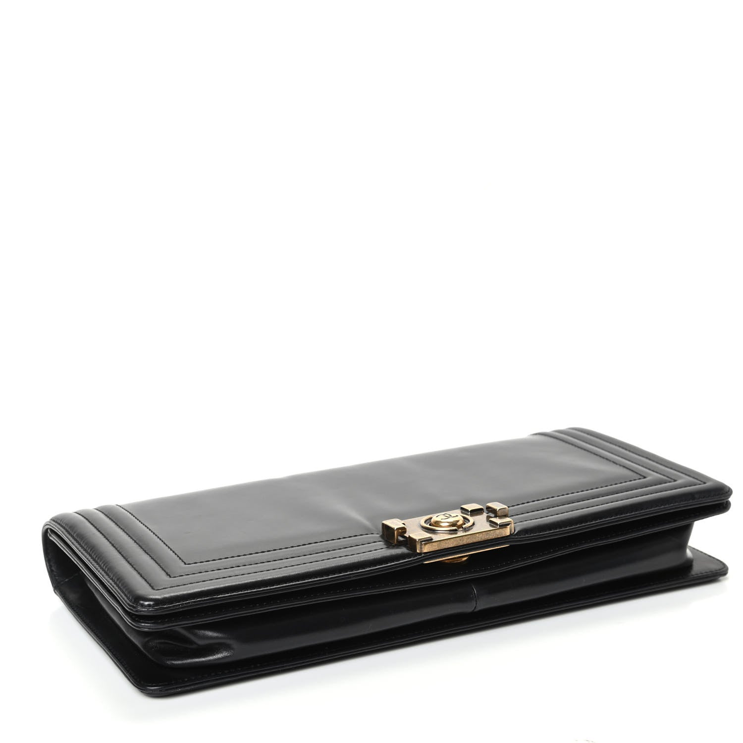 Chanel Glazed Calfskin Jumbo Boy Clutch Black 4 of 7