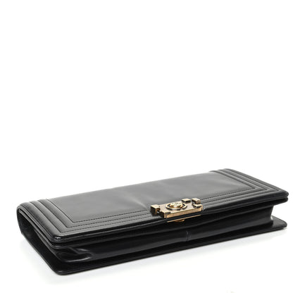 Chanel Glazed Calfskin Jumbo Boy Clutch Black 4 of 7