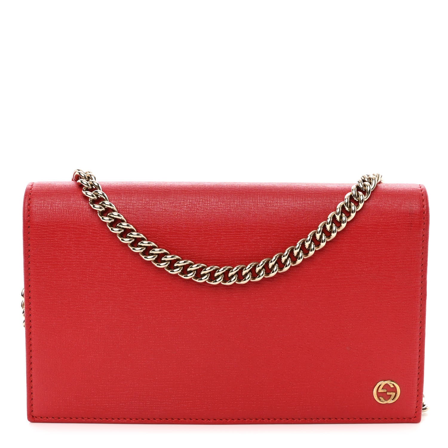 Gucci Dollar Calfskin Medium Betty Chain Wallet Red 1 of 9