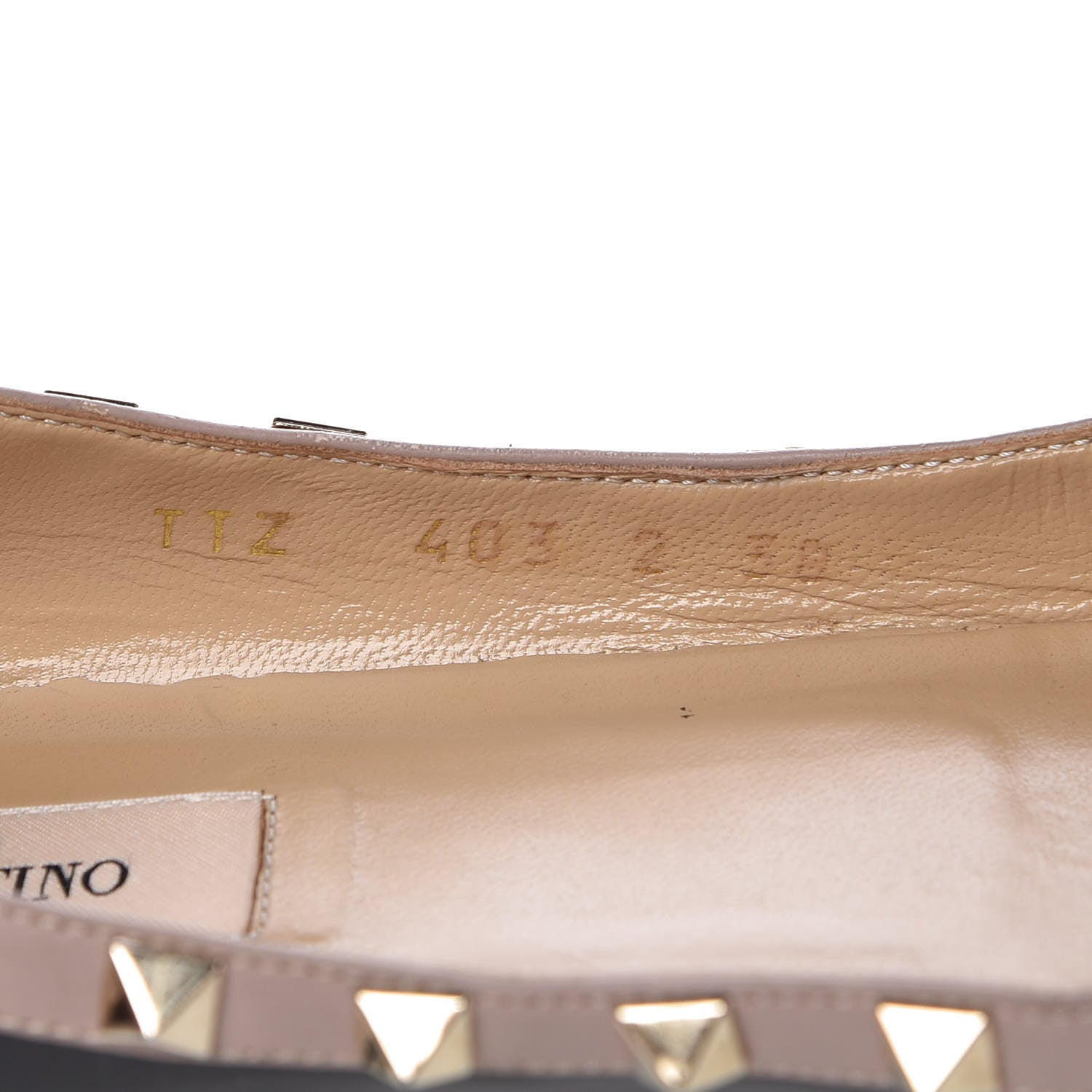 Valentino Garavani Patent Nappa Rockstud Ballerina Flats 38 Black Poudre 13 of 20