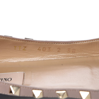 Valentino Garavani Patent Nappa Rockstud Ballerina Flats 38 Black Poudre 13 of 20