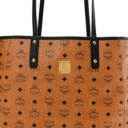 MCM Visetos Medium Project Reversible Shopper Tote Cognac 5 of 17
