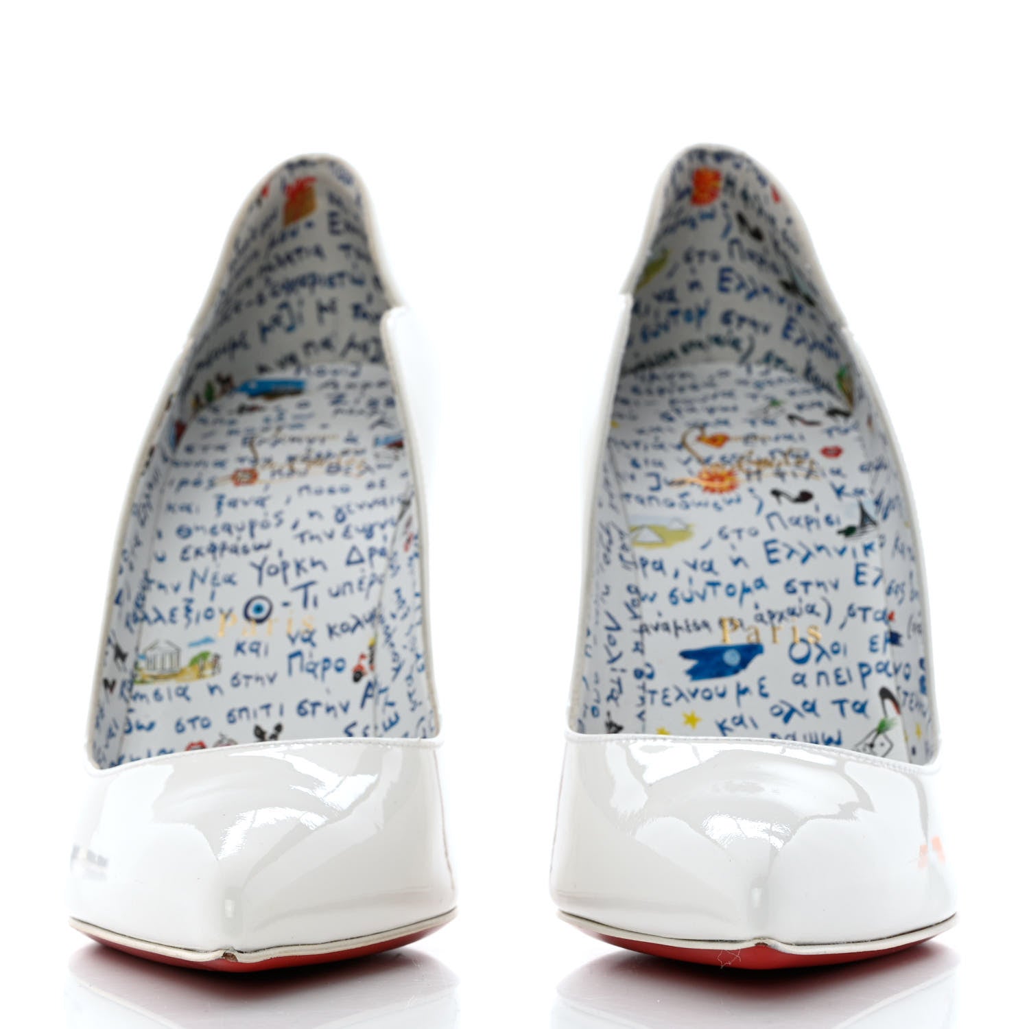 Christian Louboutin Patent Hot Chick 100 Pumps 36.5 White 2 of 9