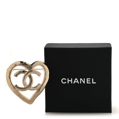 Chanel Metal CC Heart Coco In Love Brooch Gold 6 of 6