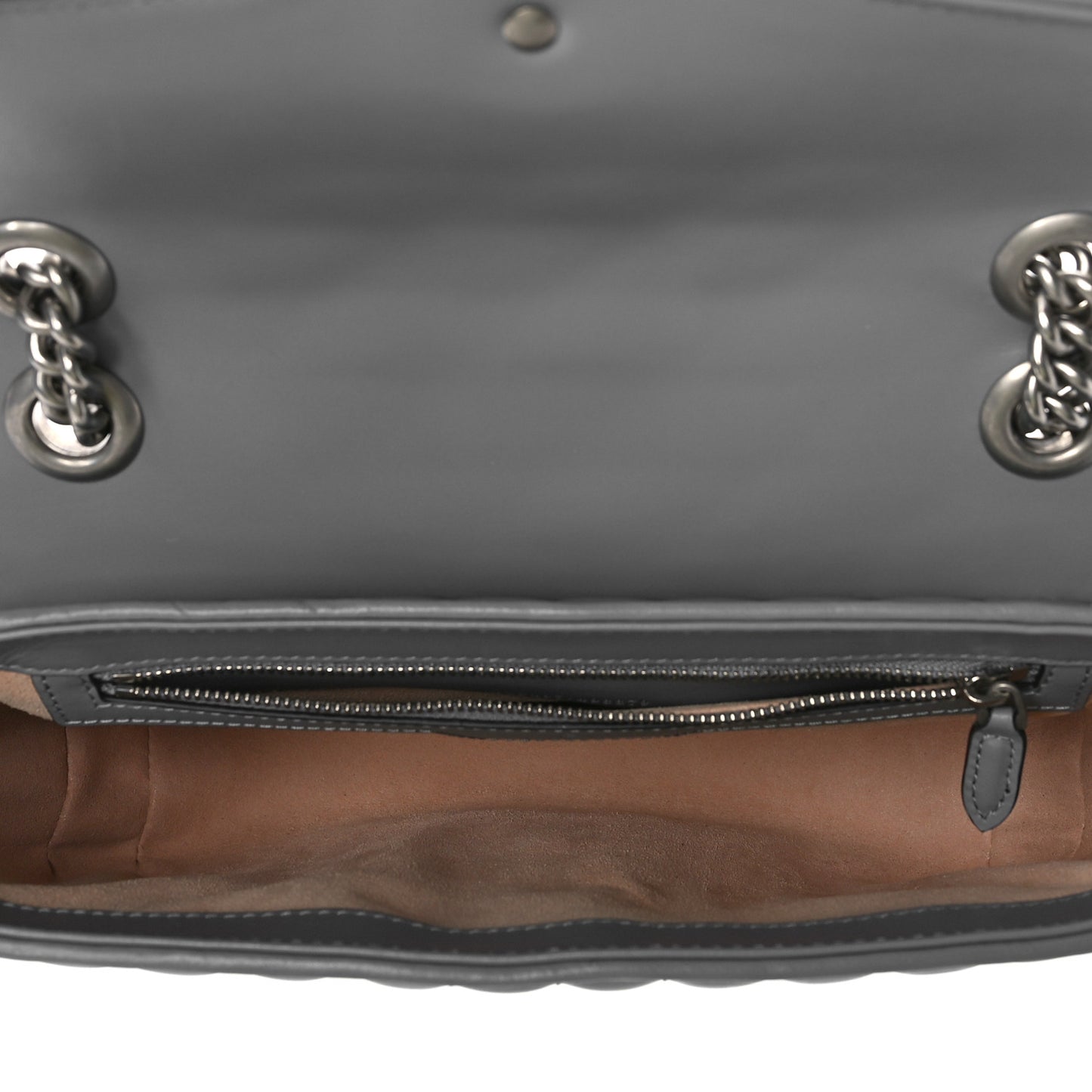 Calfskin Matelasse Aria Small GG Marmont Shoulder Bag Deep Grey