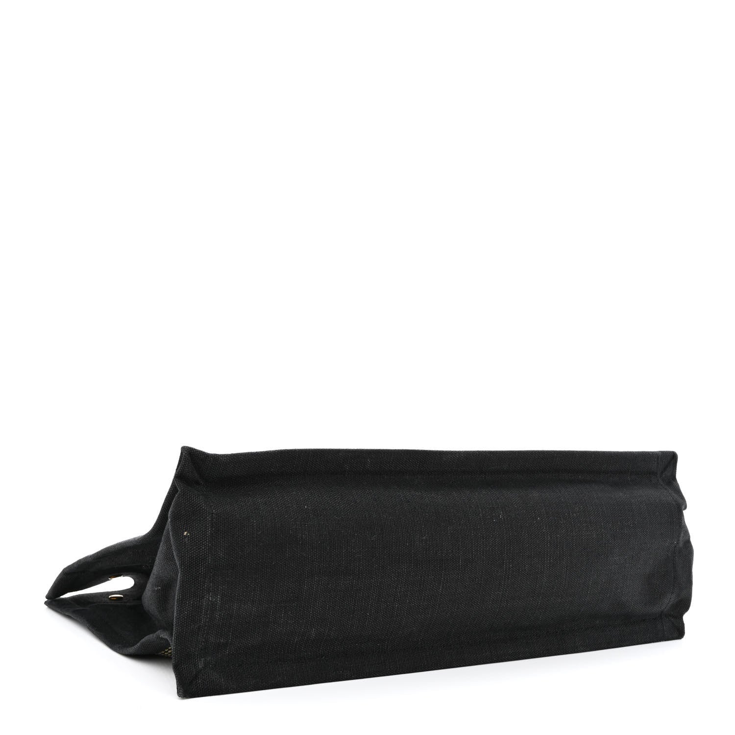Saint Laurent Embroidered Cotton Linen Rive Gauche Noe Tote Black Beige 4 of 11