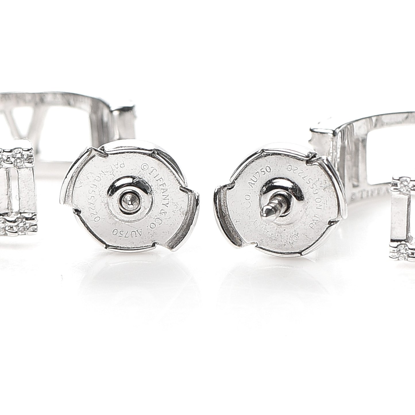 18K White Gold Diamond Atlas Open Hoop Earrings