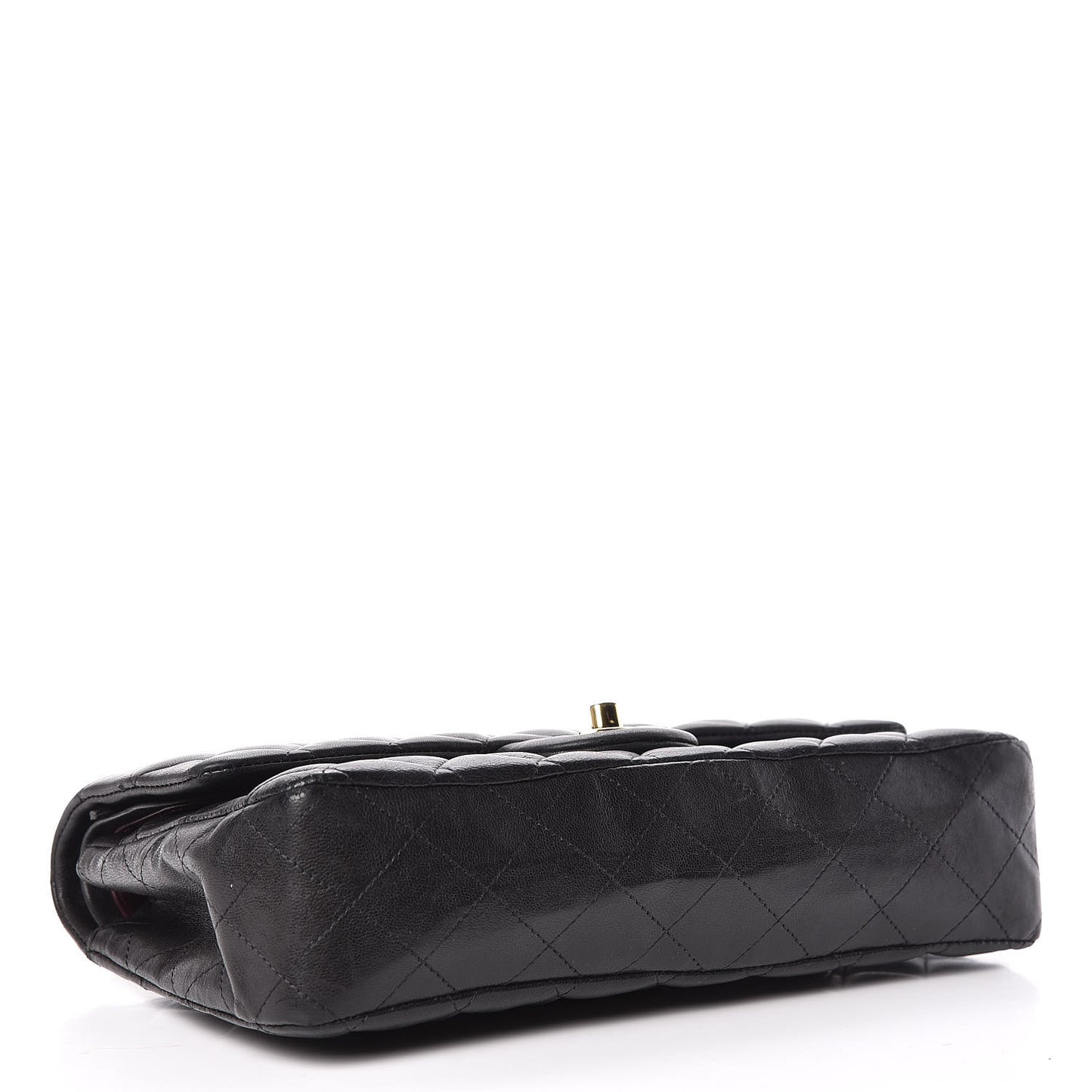 Lambskin Quilted Medium Double Flap Black