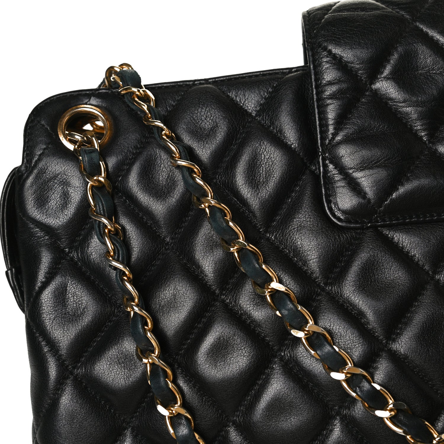 Chanel Lambskin Quilted Shopping Tote Black 15 of 18