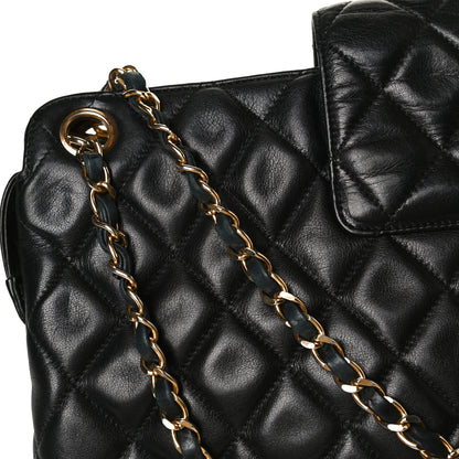 Chanel Lambskin Quilted Shopping Tote Black 15 of 18