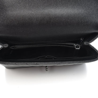 Chanel Caviar Chevron Quilted Small Coco Handle Flap So Black 5 of 11