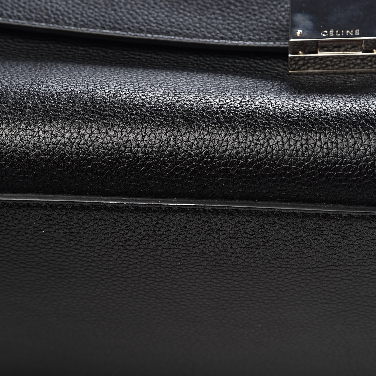 Celine Drummed Calfskin Suede Large Trapeze Black 14 of 17