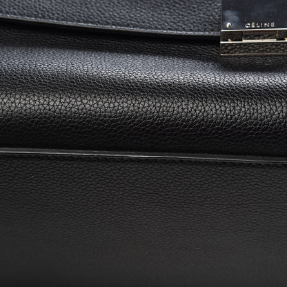Celine Drummed Calfskin Suede Large Trapeze Black 14 of 17