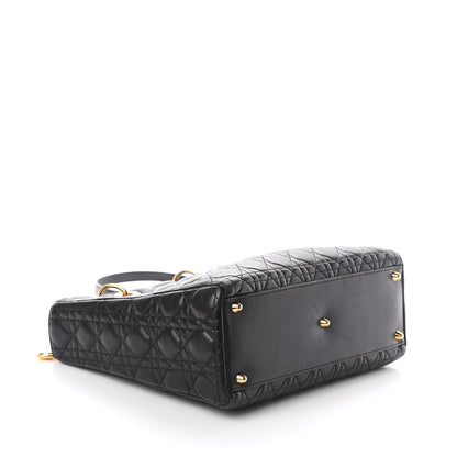 Christian Dior Lambskin Cannage Large Lady Dior Black 3 of 9