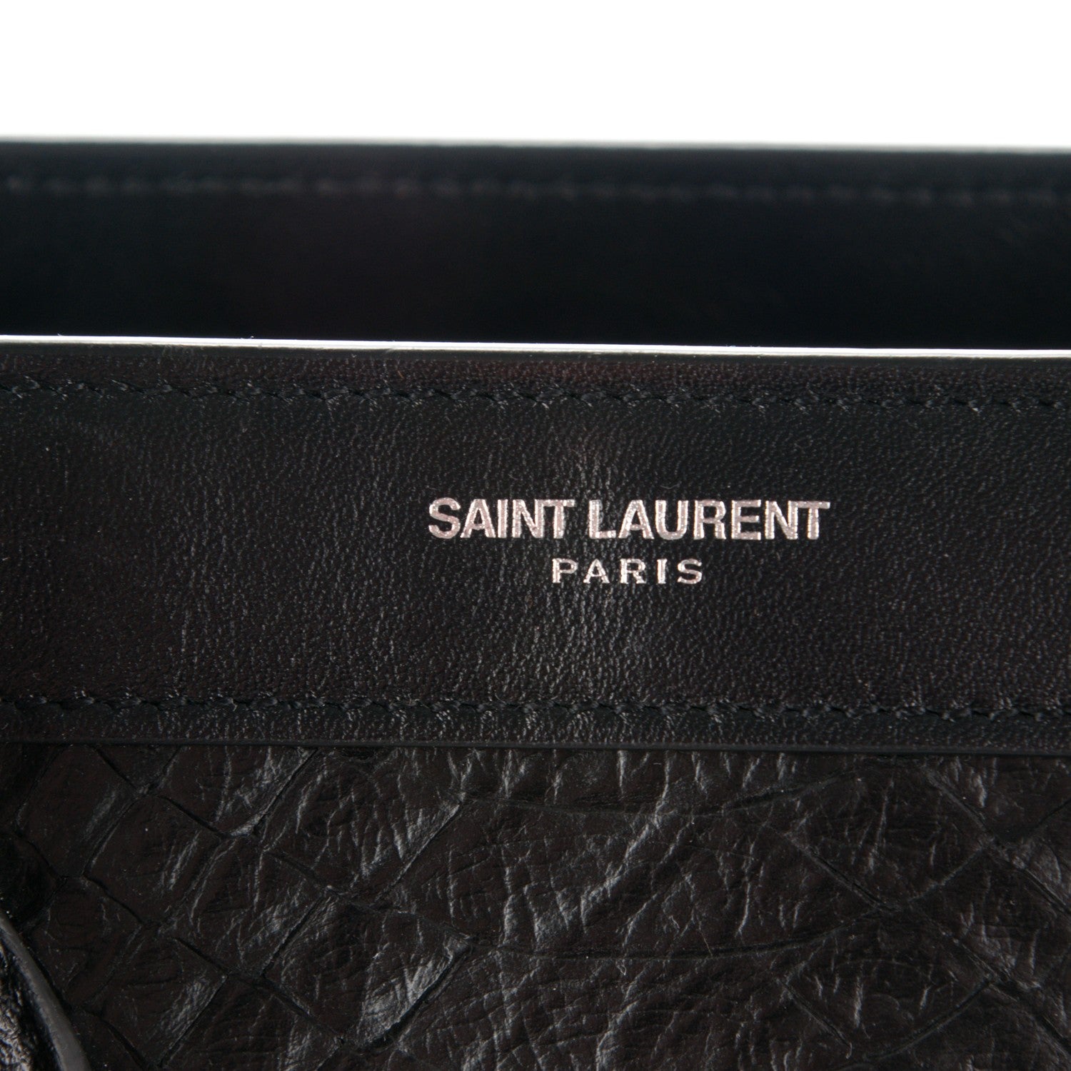 Saint Laurent Python Calfskin Embossed Small Sac de Jour Black 6 of 11