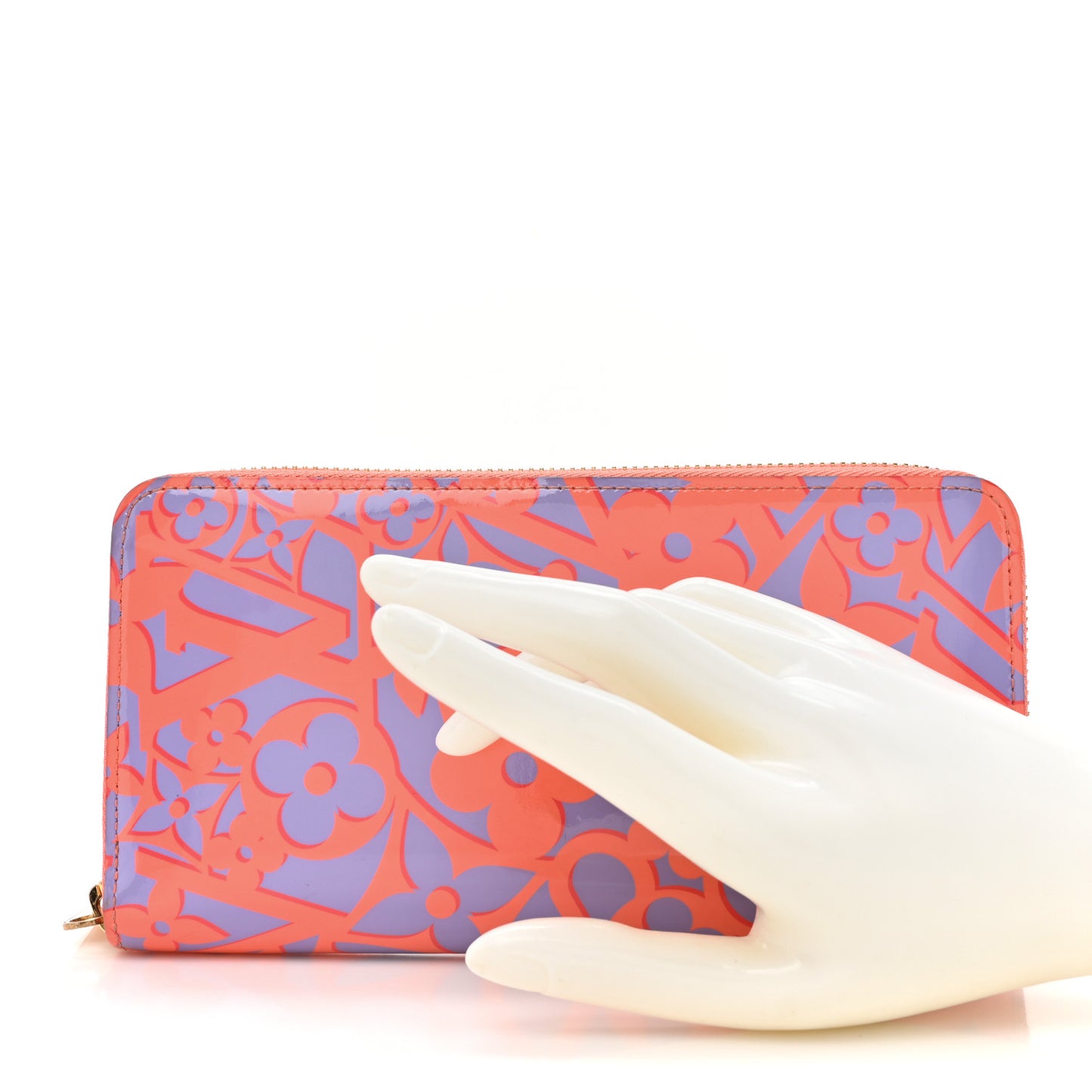 Patent Sweet Monogram Zippy Wallet Corail