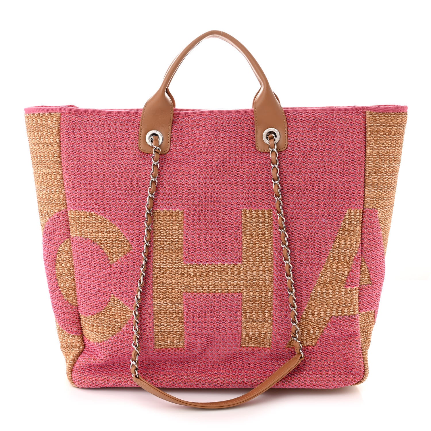 Chanel Mixed Fibers Large Shopping Bag Pink Beige 1 of 10