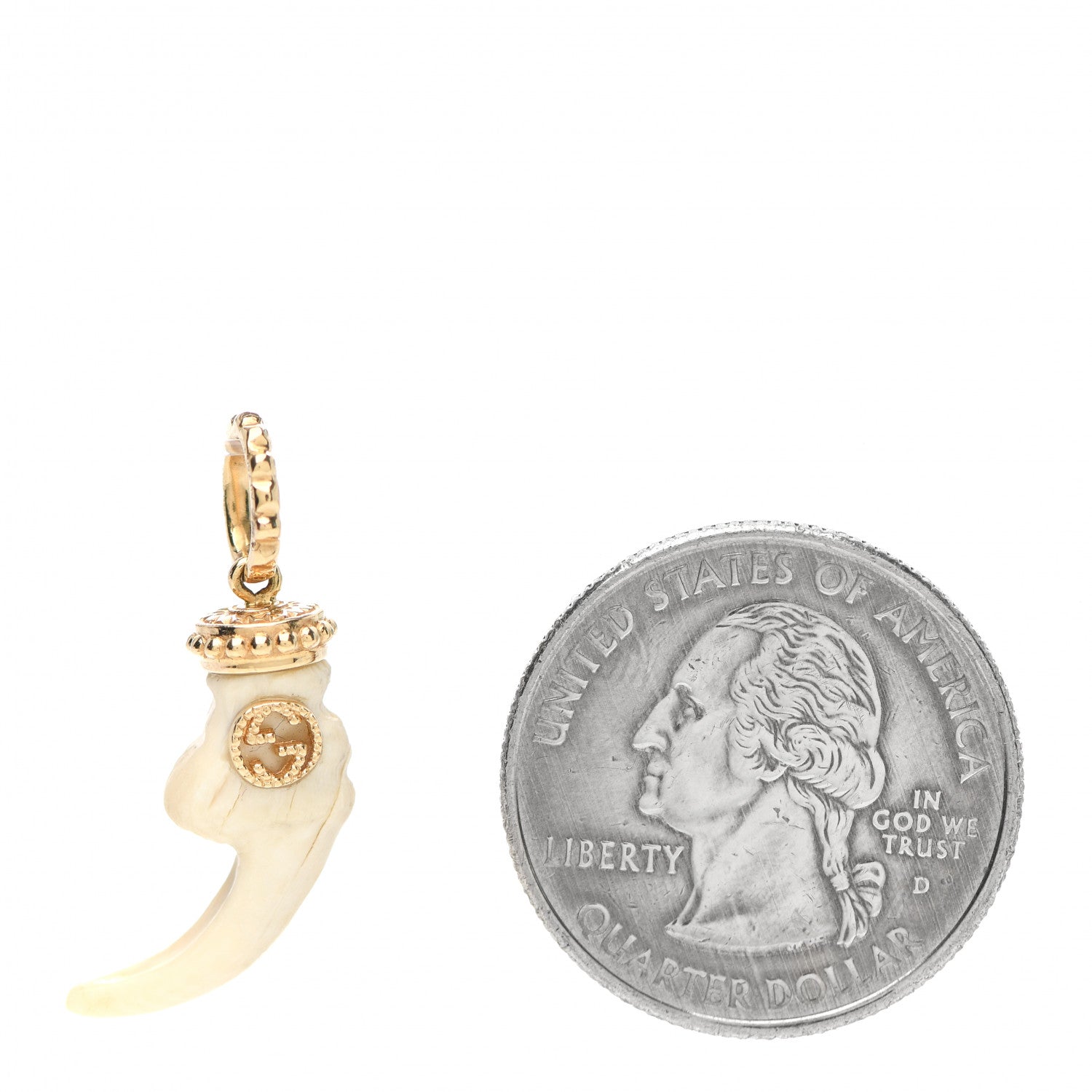 Gucci 18K Yellow Gold Bone Tooth Charm 2 of 5