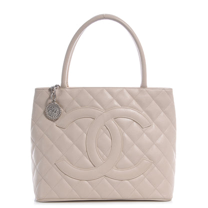 Chanel Caviar Quilted Medallion Tote Light Beige 1 of 7