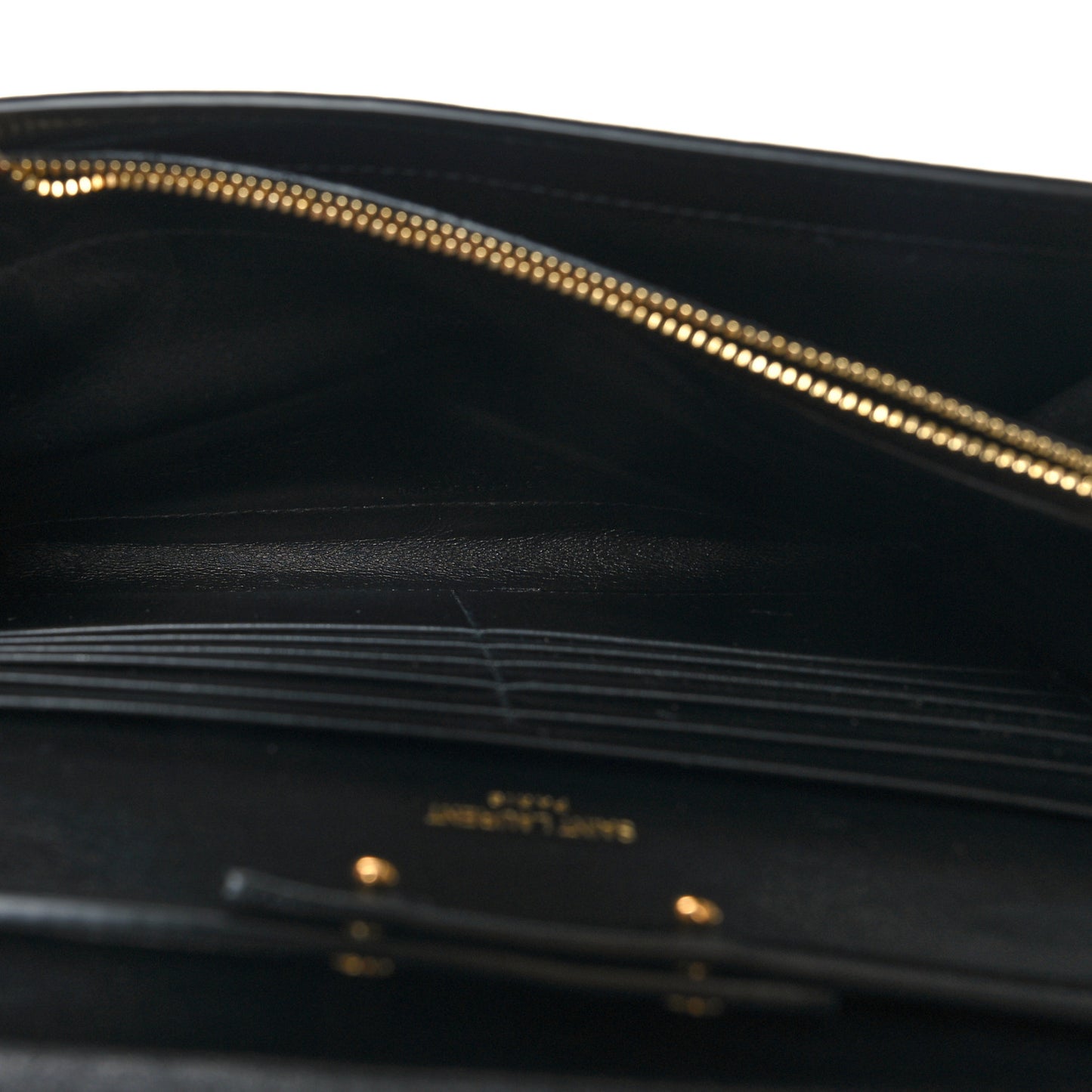 Calfskin Crocodile Embossed Cassandre Wallet On Chain WOC Black