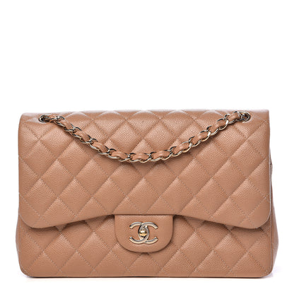 Chanel Caviar Quilted Jumbo Double Flap Beige 1 of 20