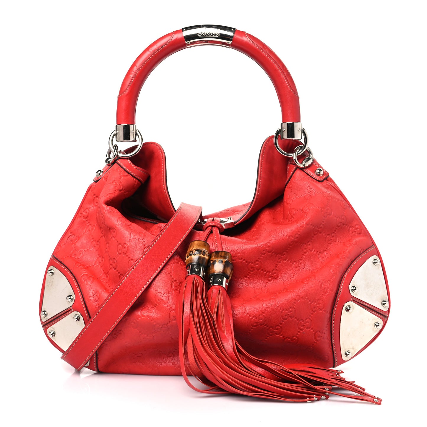 Guccissima Medium Indy Top Handle Hobo Red