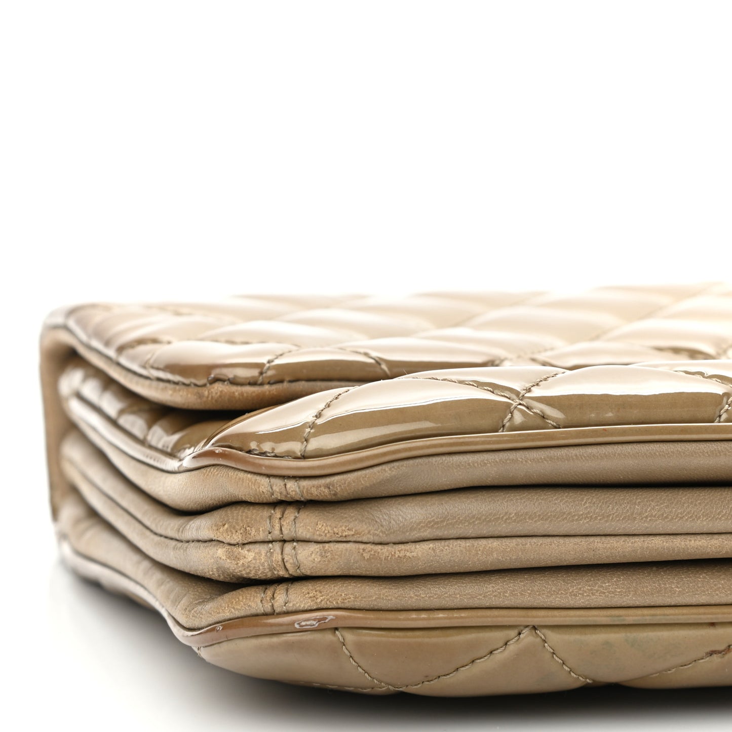 Patent Quilted 3 Jumbo Flap Light Brown