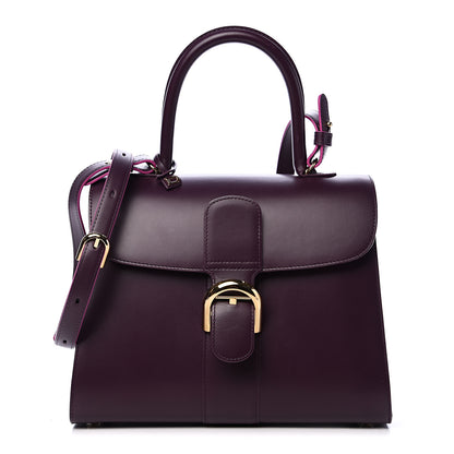 Delvaux Boxed Calfskin MM Magic Brillant Satchel Prune 1 of 9