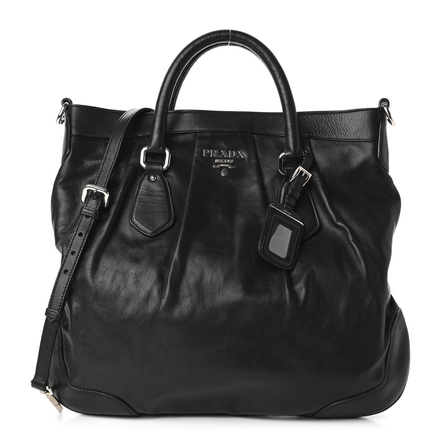 Soft Calf Shopping Tote Black