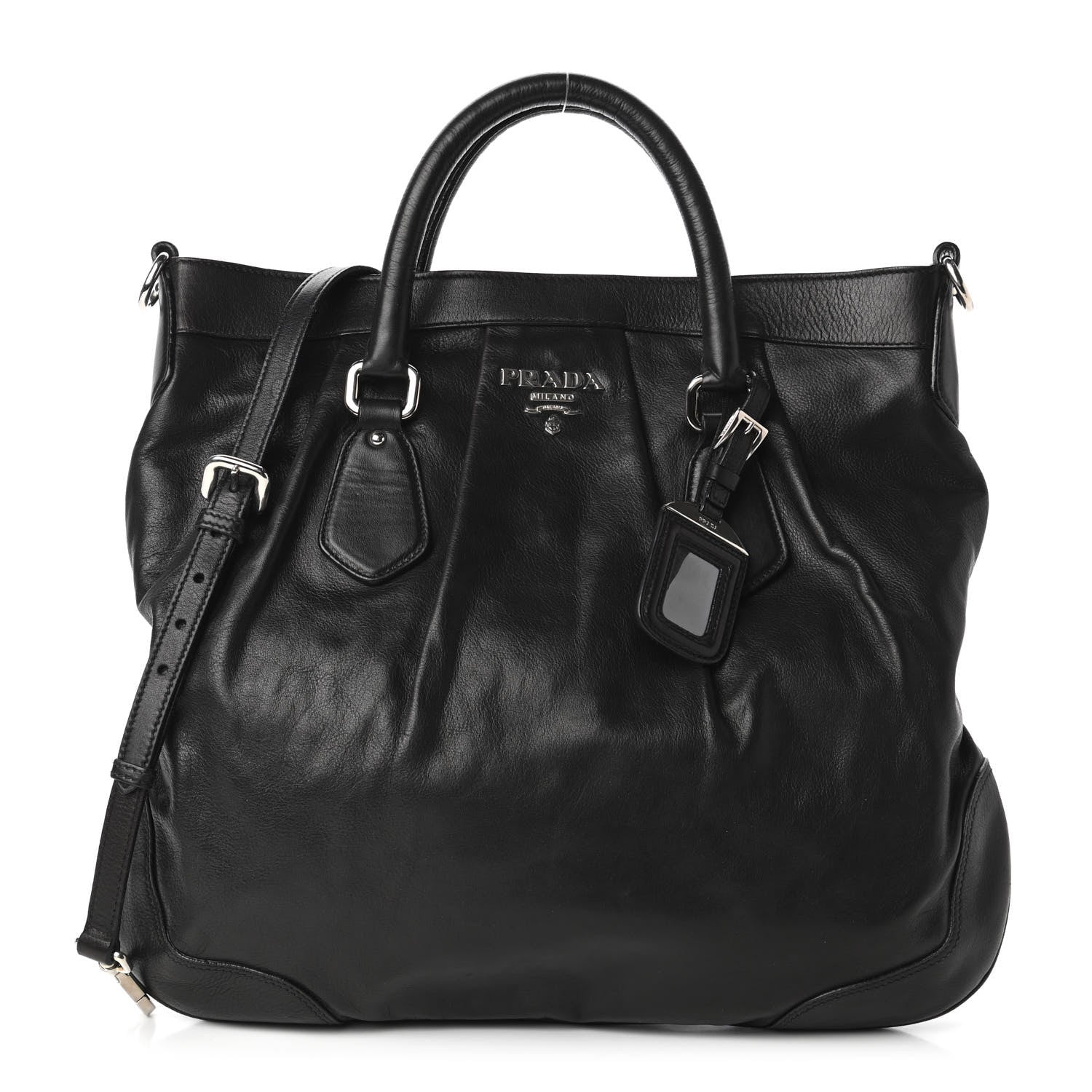 Prada Soft Calf Shopping Tote Black 1 of 10