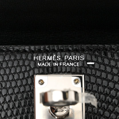 Hermes Shiny Lizard Mini Kelly Sellier 20 Black 6 of 11