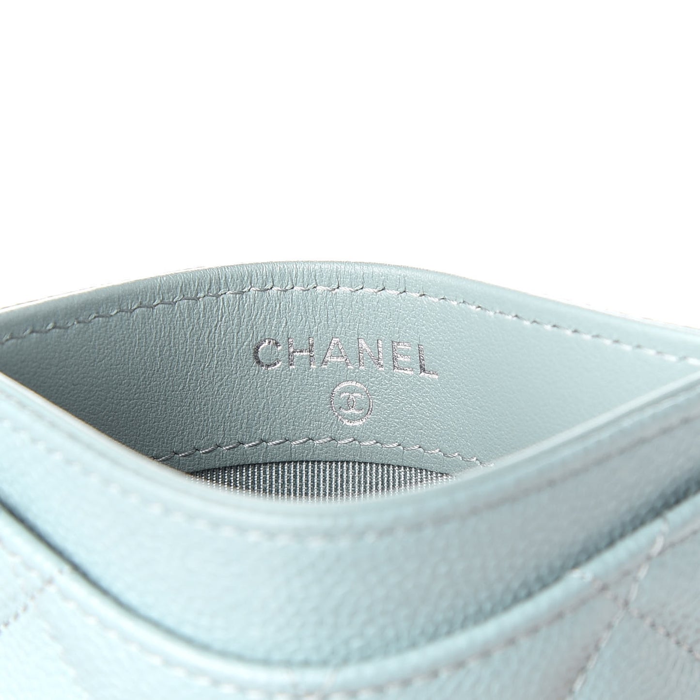 Caviar Quilted Card Holder Blue