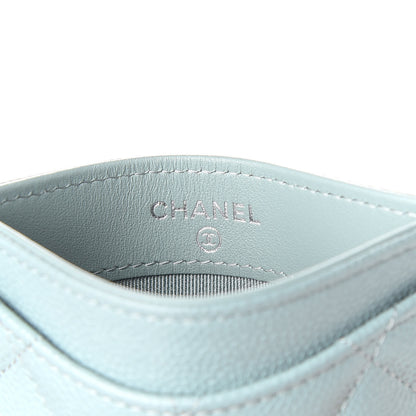 Chanel Caviar Quilted Card Holder Blue 6 of 9