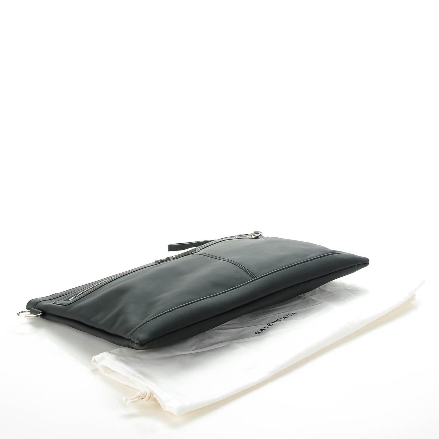Rubber Calfskin Marble Clip M Black