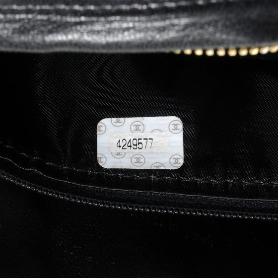 Quilted Lambskin Tassel Camera Case Black