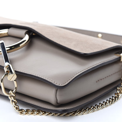 Chloe Suede Calfskin Small Faye Shoulder Bag Motty Grey 8 of 9