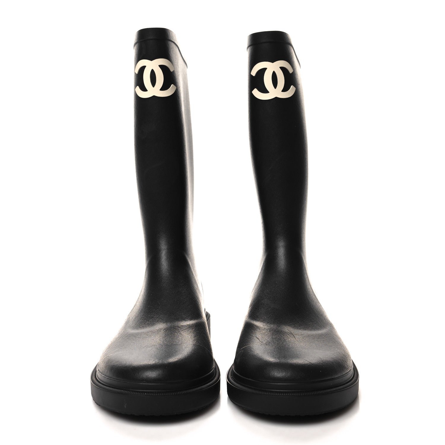 Chanel Caoutchouk CC High Boots 40 Black 2 of 9