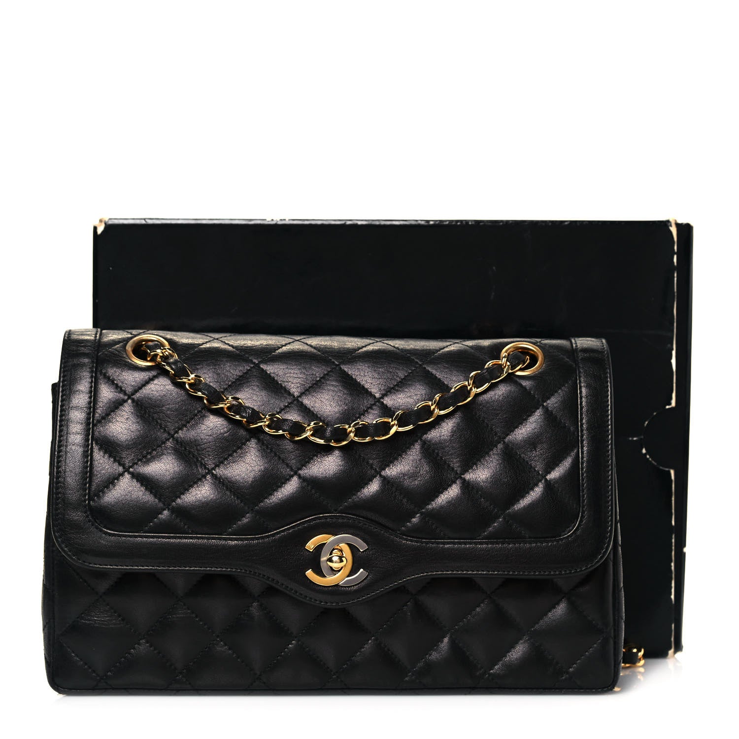 Chanel Lambskin Quilted Medium Double Flap Bag Black 19 of 19