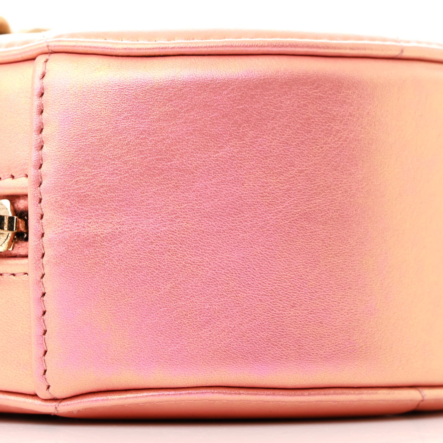 Chanel Iridescent Calfskin Quilted Chanel 19 Round Clutch With Chain Pink 9 of 10