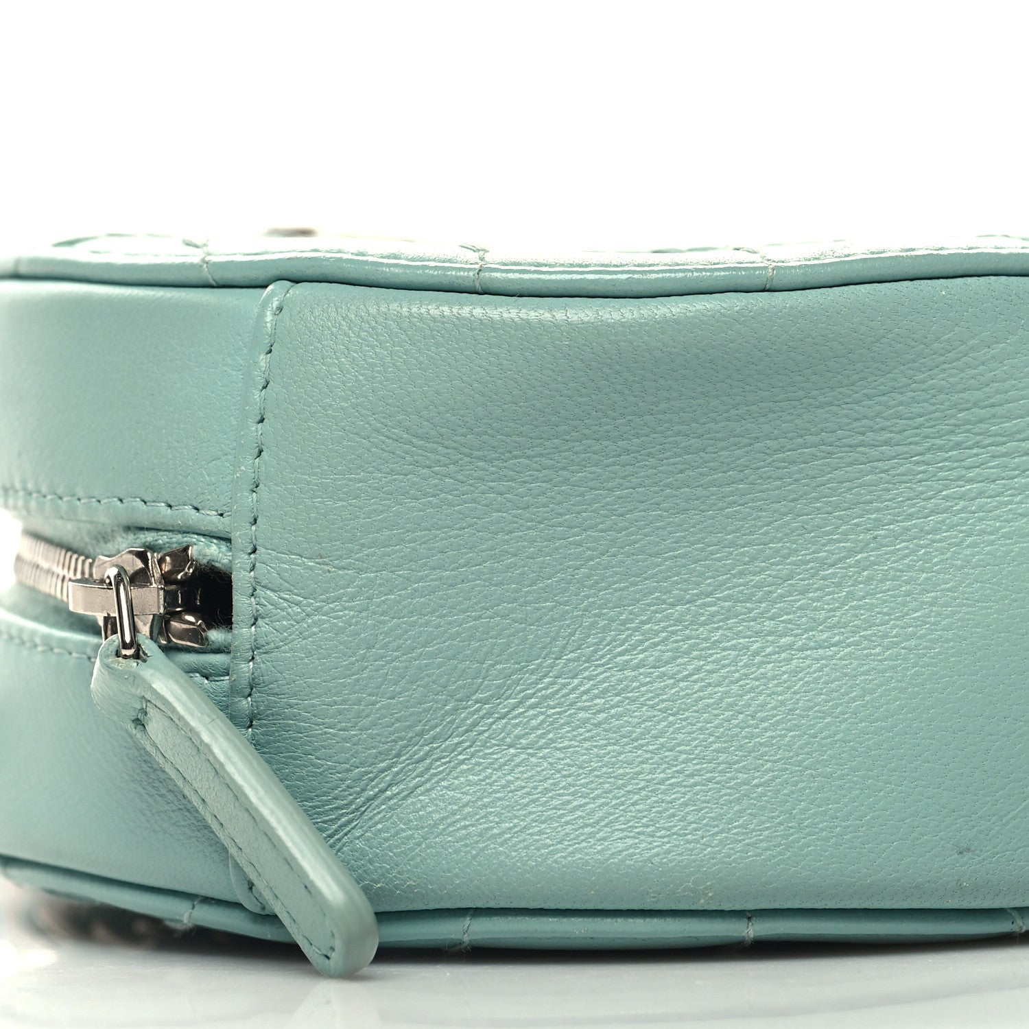 Chanel Lambskin Stitch Round Clutch With Chain Light Blue 9 of 12